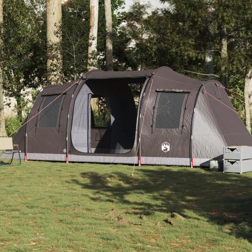 Vidaxl Tente De Camping Tunnel 4 Personnes Marron Imperméable