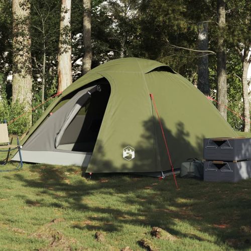 Vidaxl Tente De Camping À Dôme 3 Personnes Vert Olive Imperméable