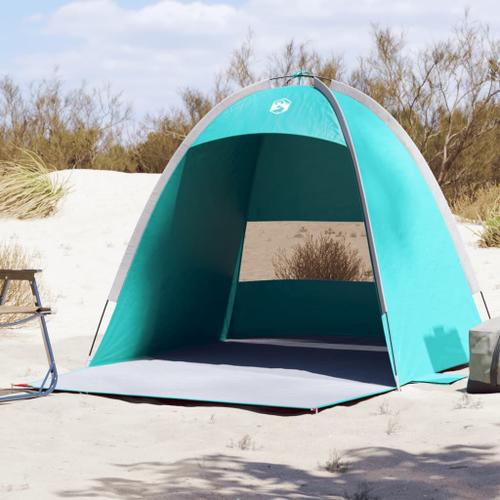 Vidaxl Tente De Plage 3 Personnes Vert Imperméable