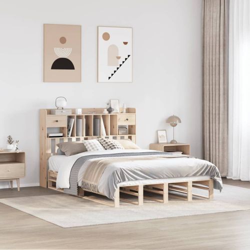 Vidaxl Lit Bibliothèque Sans Matelas 150x200 Cm Bois Massif De Pin