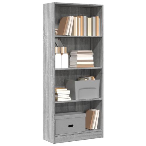 Vidaxl Bibliothèque Sonoma Gris 60x24x143 Cm Bois D'ingénierie