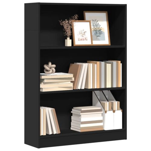 Vidaxl Bibliothèque Noir 80x24x109 Cm Bois D'ingénierie