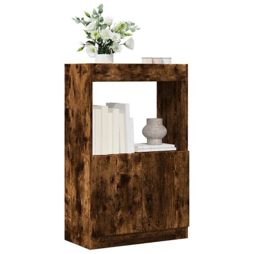 Vidaxl Buffet Haut Chêne Fumé 63x33x100 Cm Bois D'ingénierie