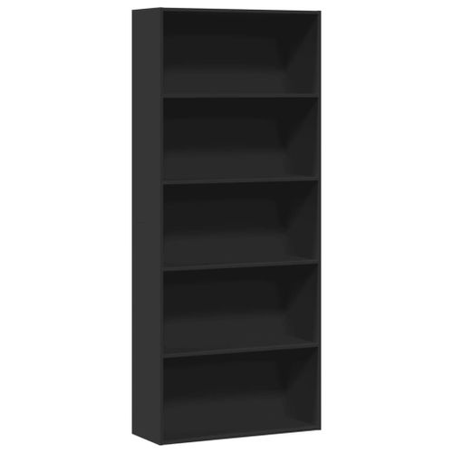 Vidaxl Bibliothèque Noir 80x30x189 Cm Bois D'ingénierie