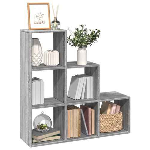 Vidaxl Étagère Séparatrice De Pièce À 3 Niveaux Sonoma Gris 99x29x99cm