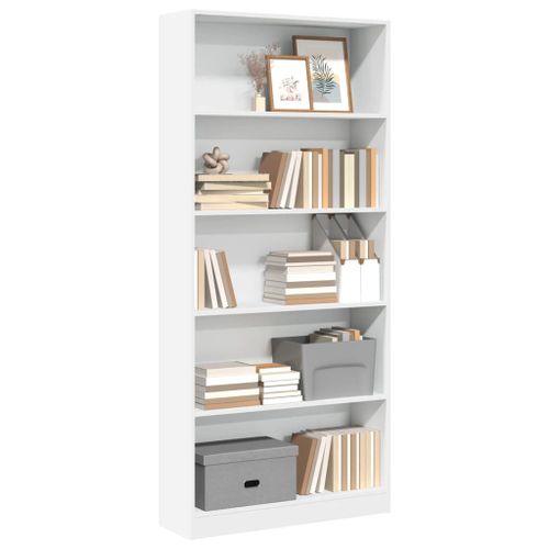 Vidaxl Bibliothèque Blanc 80x24x176 Cm Bois D'ingénierie