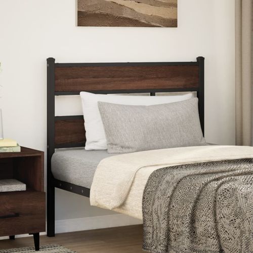 Vidaxl Tête De Lit Chêne Marron 100 Cm Acier Et Bois D'ingénierie