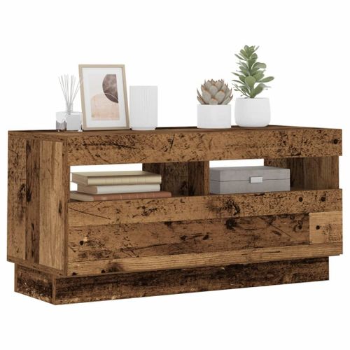 Vidaxl Meuble Tv Avec Lumières Led Vieux Bois Bois D'ingénierie