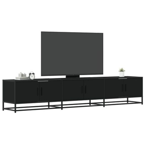 Vidaxl Meuble Tv Noir 210x35x41 Cm Bois D'ingénierie
