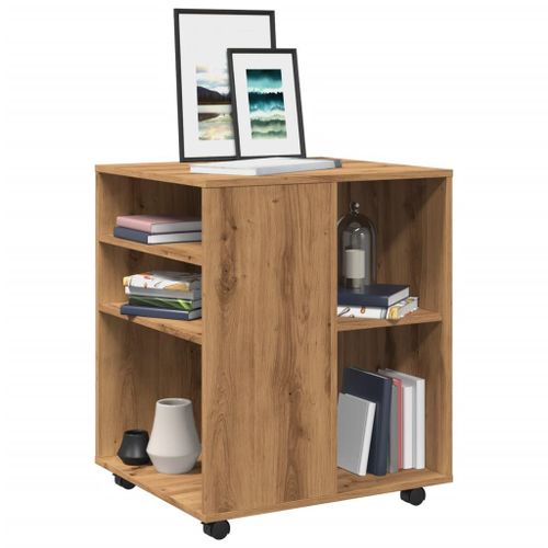 Vidaxl Armoire Roulante Chêne Artisanal 60x53x72 Cm Bois D'ingénierie