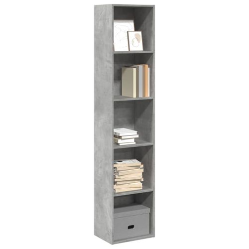 Vidaxl Bibliothèque Gris Béton 40x30x189 Cm Bois D'ingénierie