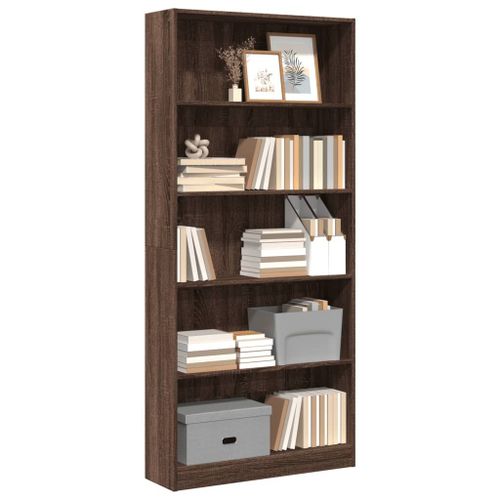 Vidaxl Bibliothèque Chêne Marron 80x24x176 Cm Bois D'ingénierie