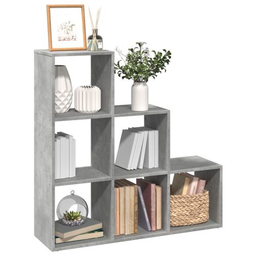 Vidaxl Étagère Séparatrice De Pièce À 3 Niveaux Gris Béton 99x29x99 Cm