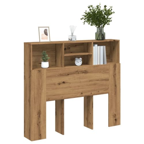 Vidaxl Armoire De Tête De Lit Chêne Artisanal 120x19x103,5 Cm