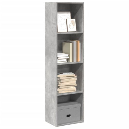 Vidaxl Bibliothèque Gris Béton 40x30x152 Cm Bois D'ingénierie