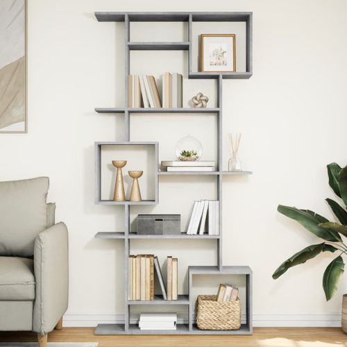 Vidaxl Bibliothèque Gris Béton 92x29x188 Cm Bois D'ingénierie