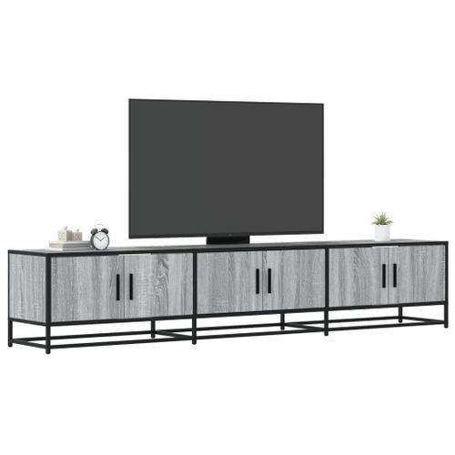 Vidaxl Meuble Tv Sonoma Gris 210x35x41 Cm Bois D'ingénierie