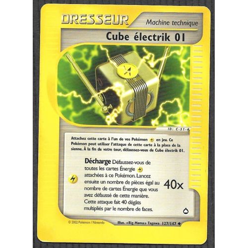 Carte Pokémon - Dresseur "Cube Électrik 01" 127/147 - Aquapolis Wizards (Vf)