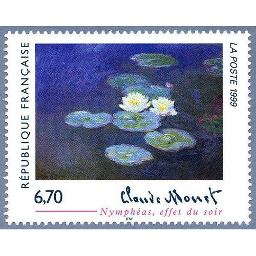 France 1999, Très Beau Timbre Neuf** Luxe Yvert 3247, Oeuvre De Claude Monet "Nymphéas, Effet Du Soir".