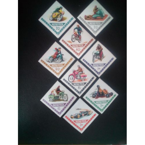 Timbre Hongrie Y T 1530 A 1538 Série: Sport Moto 1962 ( 131206 )