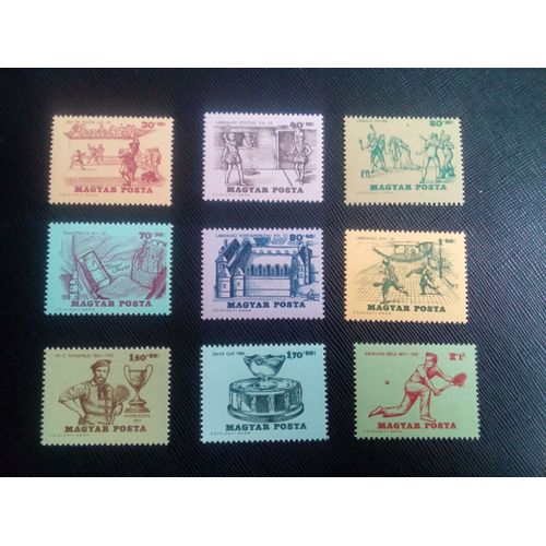 Timbre Hongrie Y T 1734 A 1742 Série: Histoire Du Tennis 1965 ( 131206 )