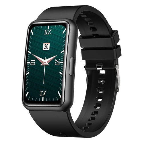 Montre Connectée Abyx Etna - Ecran Tactile Incurvé - Etanche Ip68 - Cardio, Tension, Taux D'oxygène Sanguin - Noire