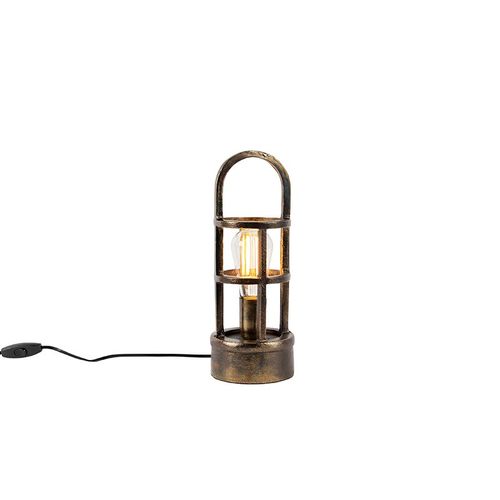Qazqa Art Deco Lampe De Table / Lampe Ã¡ Poser / Luminaire / Lumiere / ÃClairage Art Dã©Co En Bronze 35 Cm - Kevie Aluminium /Acier Bronze Rond /Oblongue / Intã©Rieur / Salon E27 Max. 1 X...