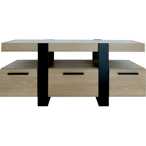 Meuble Tv Bois "Phoenix" - 116 X 40 X 50 Cm - Marron