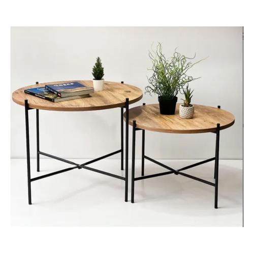 Lot De 2 Tables Basses Rondes ; Tables D'appoints Rondes. Meubles Décoratifs