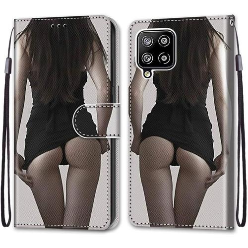 Coque En Pu Cuir Pour Samsung Galaxy A42 5g Étui Flip Cover Clapet De Protection Portefeuille Avec Motif Upskirt Housse Magnétique Case Wallet Antichoc Cover Pour Samsung Galaxy A42 5g 6.6