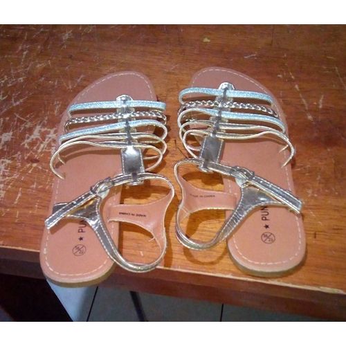 Sandales Bicolores Dorées Argentées Punkids Taille 35 ..