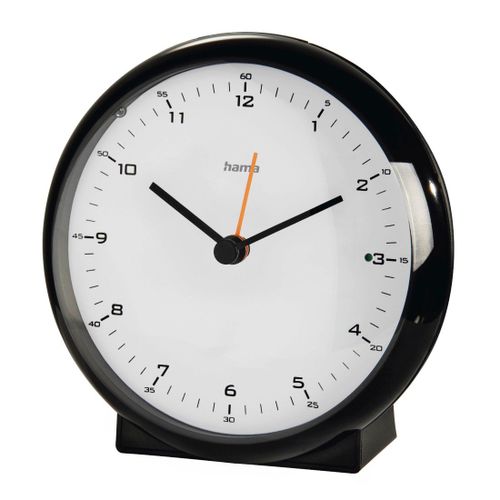 Réveil Radio-Piloté "Elegance Pro", Sans Tic-Tac, Noir