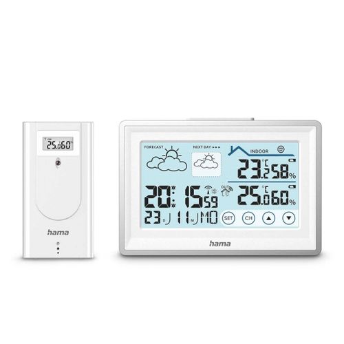 Station météo "Bahamas", av. sonde ext., radio, rév., climat int., blc