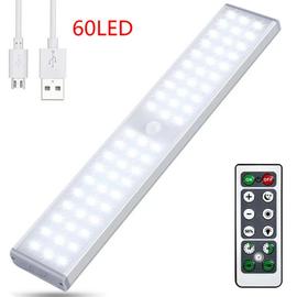 2pcs Lampe de Placard 69 LEDs Veilleuse Réglette LED Sans Fil Rechargeable  USB Lumière d'Armoire