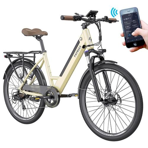 Fafrees F26 Pro City E-Bike Vélo Électrique Pas À Pas 26 Pouces 25km/H Moteur 250w 36v 10ah Batterie Amovible Intégrée Shimano 7 Vitesses Freins À Double Disque App Connect - Doré