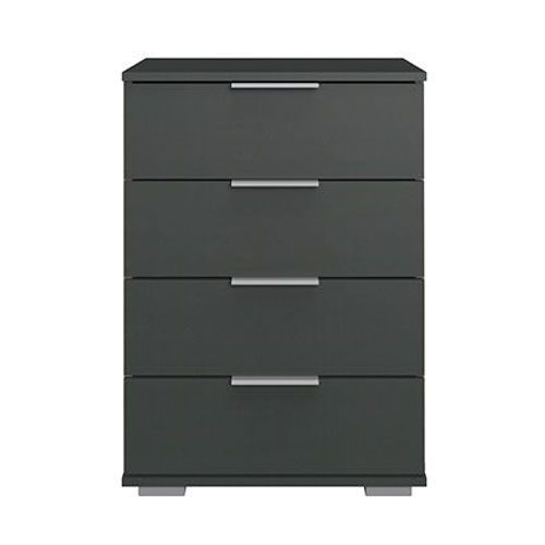 Commode 4 Tiroirs 52x38x74 Cm Anthracite - Ghao