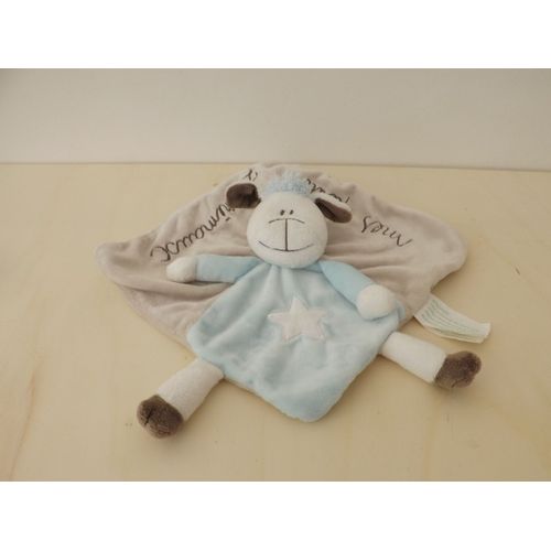 Doudou Mouton Agneau Blanc Beige Bleu Kimbaloo