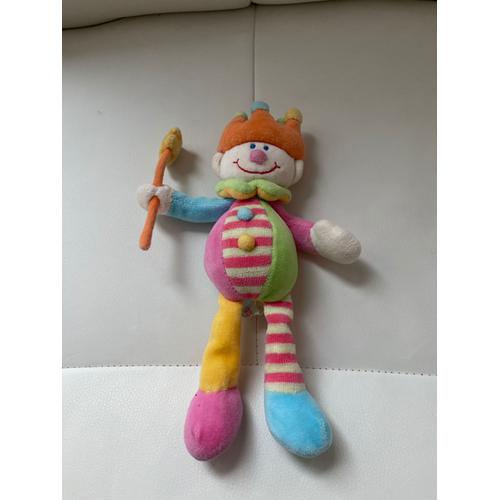 Doudou Peluche Clown Jollybaby Grelot 21 Cm