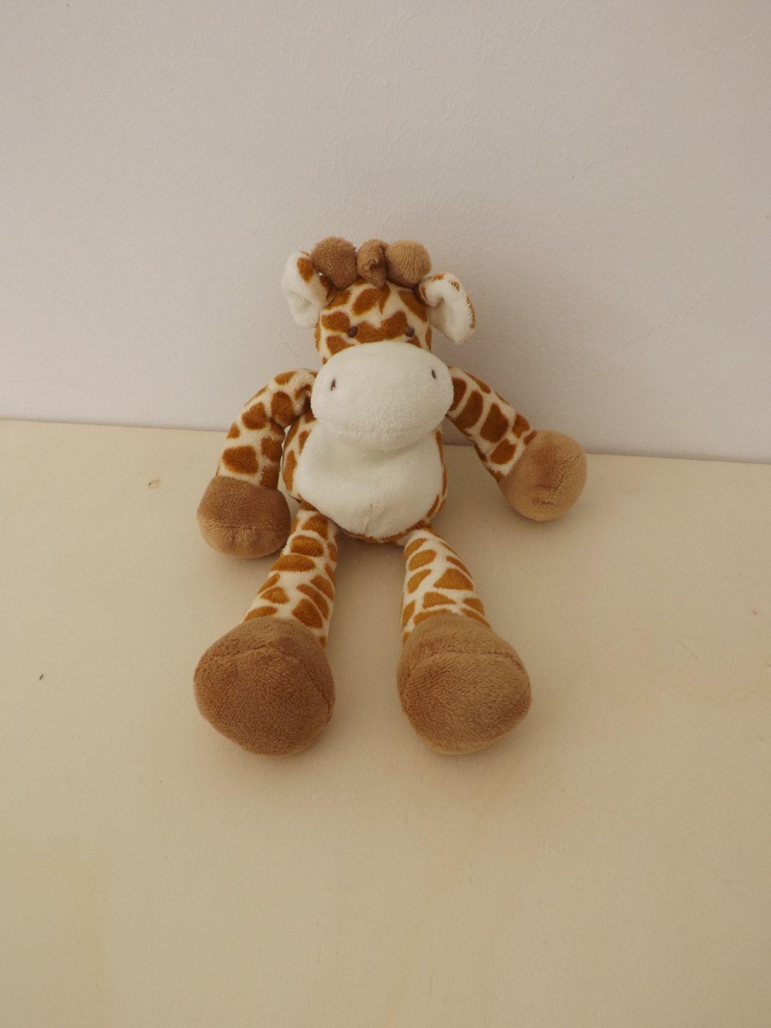 Nicotoy Doudou girafe marron beige 25 cm