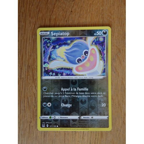 Carte Pokemon Sepiatop Brillante 50 Pv - 121/196 - Eb11 Origine Perdue