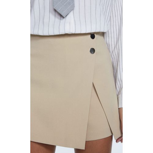 Jupe-Short Portefeuille Beige Stradivarius