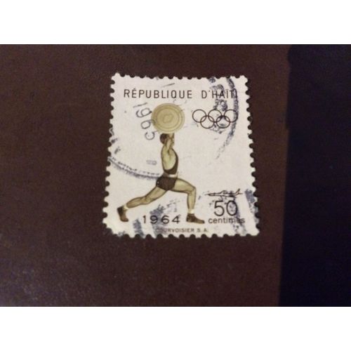 1 Timbre Haltérophilie, Haïti, Année 1964.