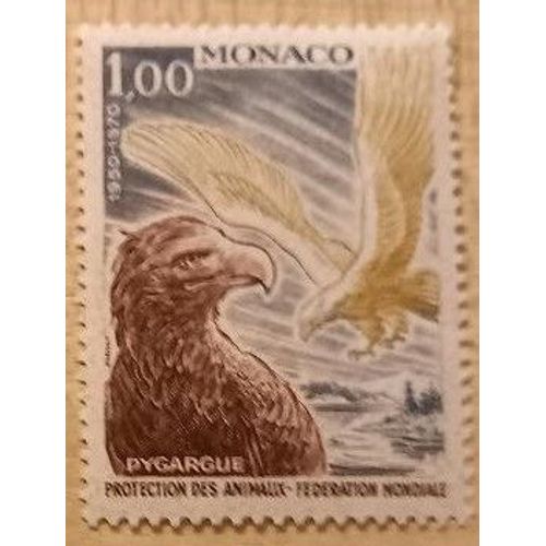 Timbre Neuf Monaco De 1970, Protection Des Animaux, Le Pygargue De 1 Franc.