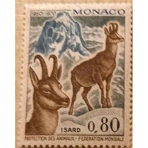 Timbre Neuf Monaco De 1970, Protection Des Animaux, Isard De 80 Centimes