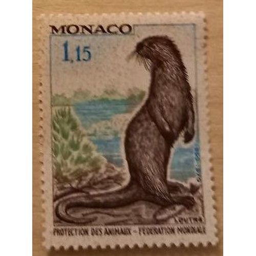 Timbre Neuf Monaco De 1970, Protection Des Animaux, La Loutre De 1,15 Franc.