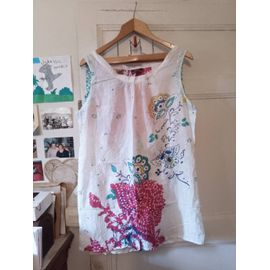 Débardeur Blanc Motifs Colorés 42 Xl La Fiancée Du Mékong.