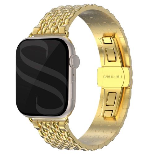 Selencia Bracelet Dragon En Acier Watch Series 1-9 / Se 38/40/41 Mm / Series 10 42 Mm Or