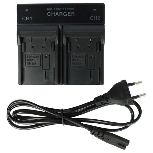 vhbw Chargeur double compatible avec Canon LP-E6NH, LP-E6N, LC-E6E caméra caméscope action-cam + témoin de charge 4.2/8.4 V