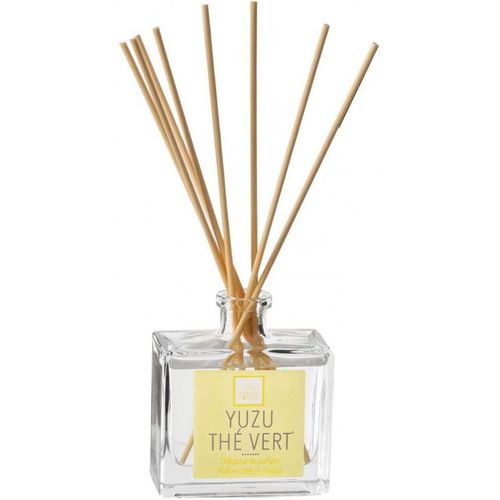 Diffuseur En Verre 160ml + 8 Bâtonnets - Parfum Yuzu Et Thé Vert - H 25 Cm 