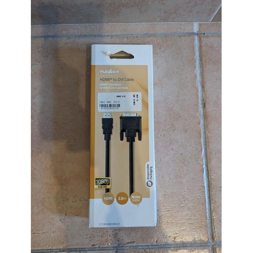 Câble HDMI vers DVI -2m - nedis